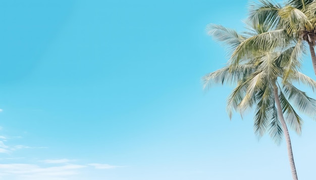 Ciel et palmier sur fond d'été sur la plage