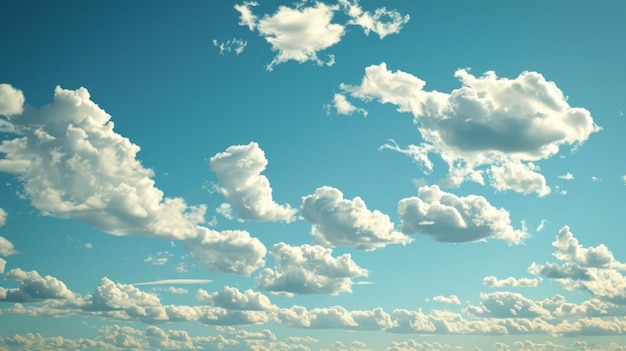 Un ciel pittoresque avec des cumulus blancs et moelleux