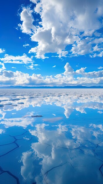 Photo le ciel se reflète dans l'eau.