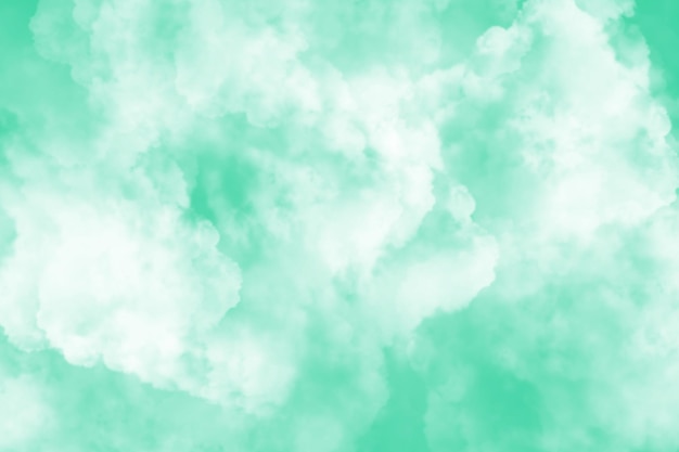 Photo ciel vert et fond de nuage blanc