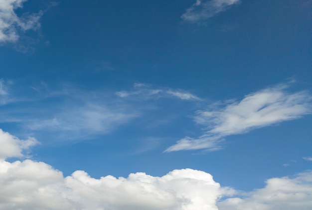 Ciel vide stratosphère bleu vif avec quelques nuages