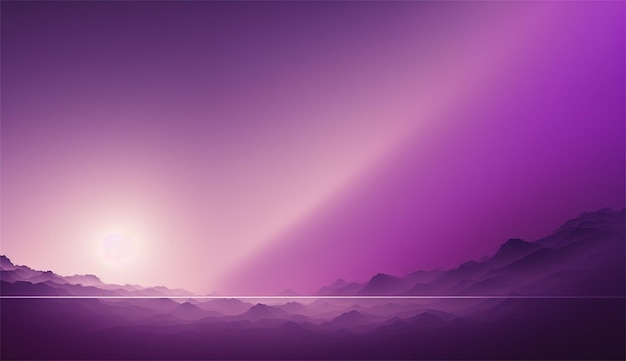 Ciel violet avec le coucher du soleil à l'horizon