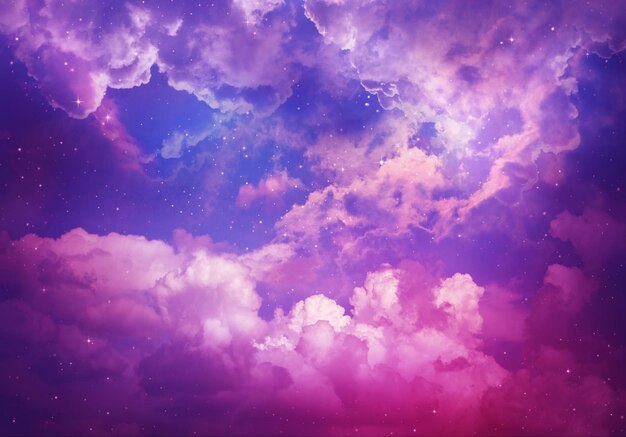 Ciel violet ensoleillé après la pluie arc-en-ciel et fond rose