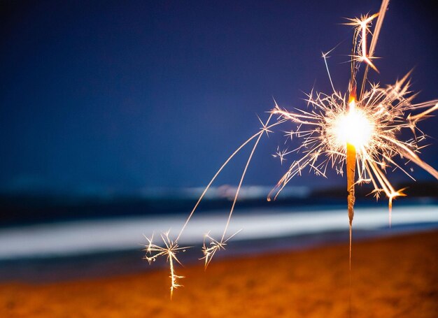 cierges magiques à la plage à Noël Joyeux Noël