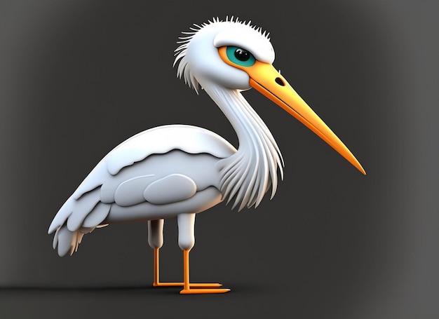 Cigogne 3d Enimal drôle