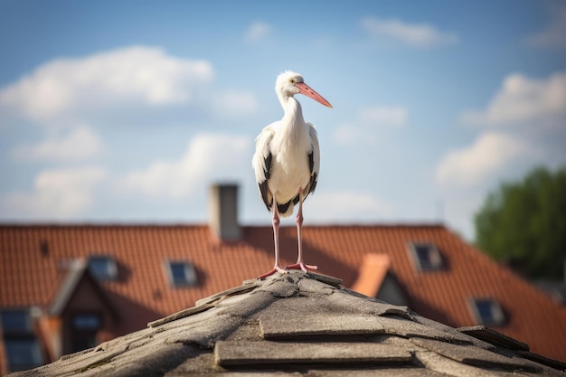 Cigogne sur le toit