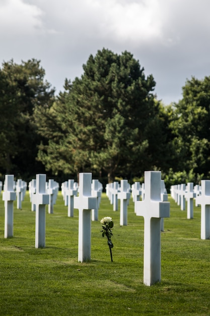 Cimetière américain de la seconde guerre mondiale dans la région française de Normandie.