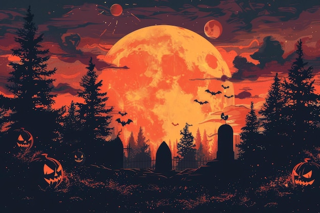 Le cimetière de la nuit de lune pleine