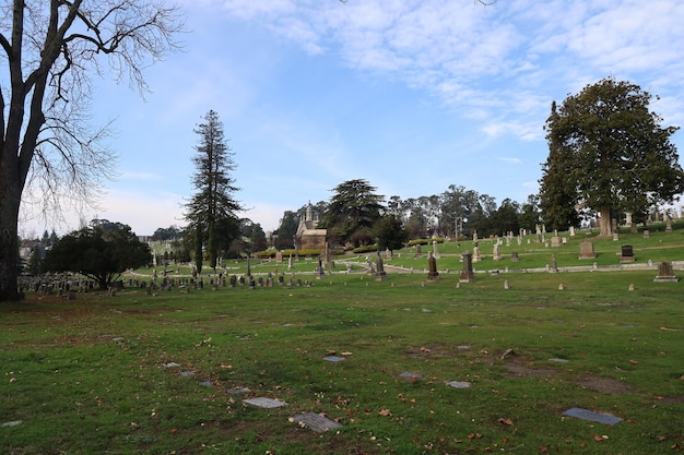 Cimetière de vue sur la montagne à Oakland en Californie