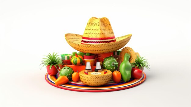 Cinco de mayo sur fond blanc