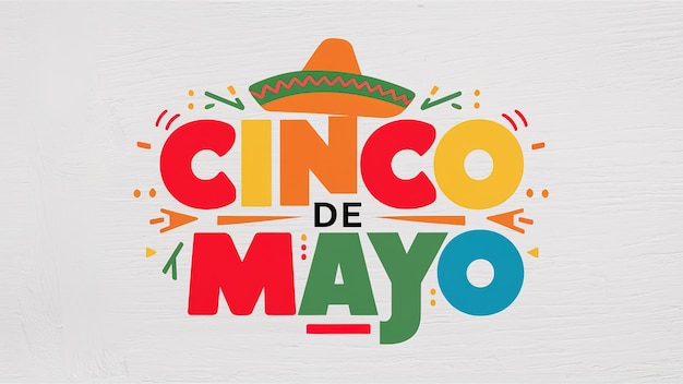 Cinco de Mayo avec un texte coloré