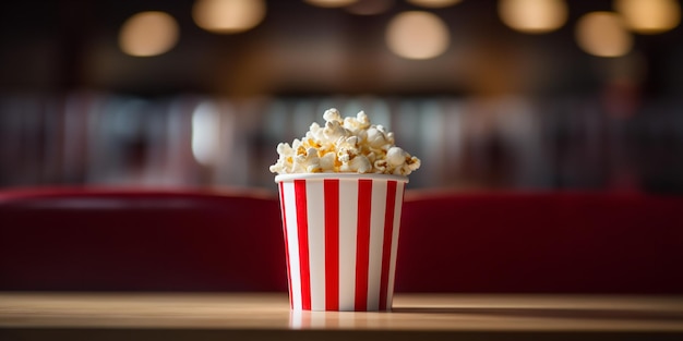 Cinéma avec du popcorn Génératif Ai