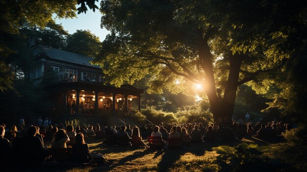 Un cinéma d'été en plein air