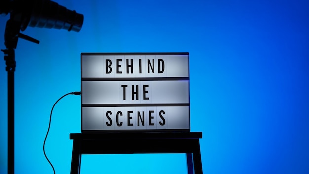 Cinema Light box Dans les coulisses du texte du letterboard sur Lightbox