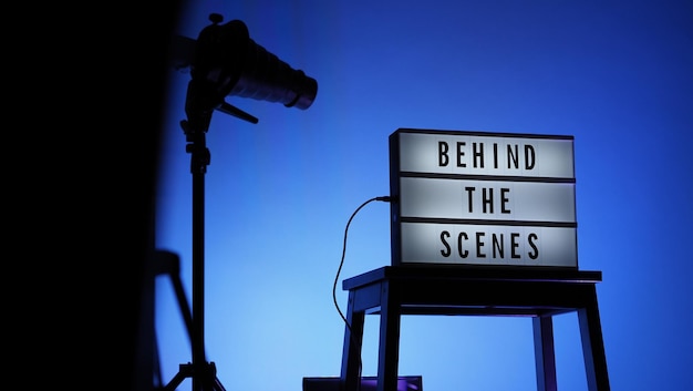 Cinema Light box Dans les coulisses du texte du letterboard sur Lightbox