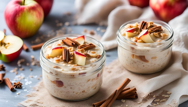 Cinnamon Apple Overnight Oats (Avoine pendant la nuit)