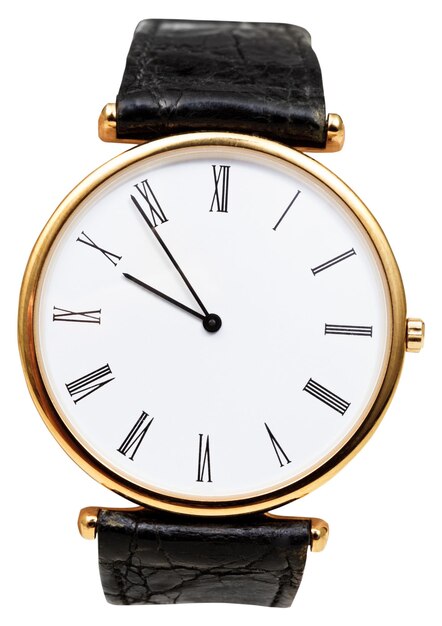Photo cinq minutes à dix heures sur le cadran de la montre-bracelet