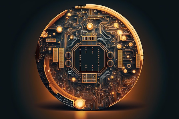 Circuit circulaire numérique de fond de technologie future