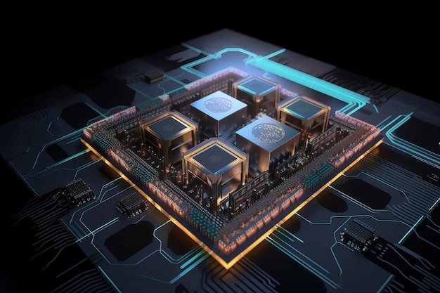 Circuit imprimé avec image générée par la technologie puce AI