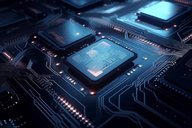 Circuit imprimé avec image générée par la technologie puce AI