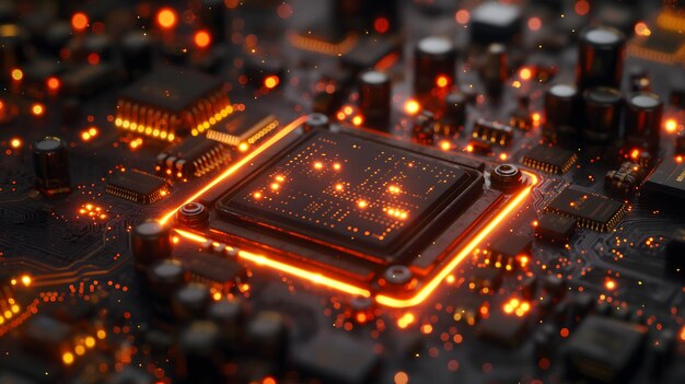 Circuit lumineux d'une carte mère électronique