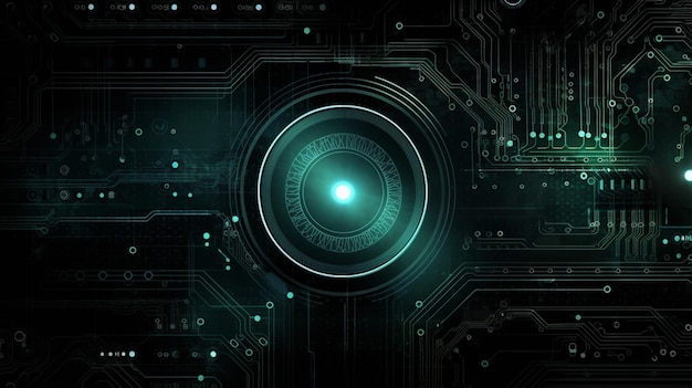 Circuit numérique de haute technologie abstrait ordinateur de carte mère électronique fond de technologie futuriste IA générative