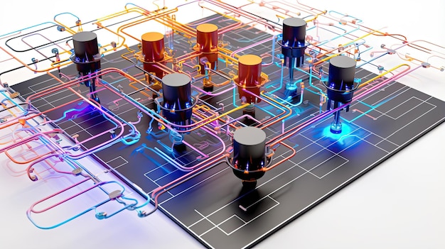 Circuit quantique orchestrant les opérations logiques sur les qubits guidant les calculs quantiques