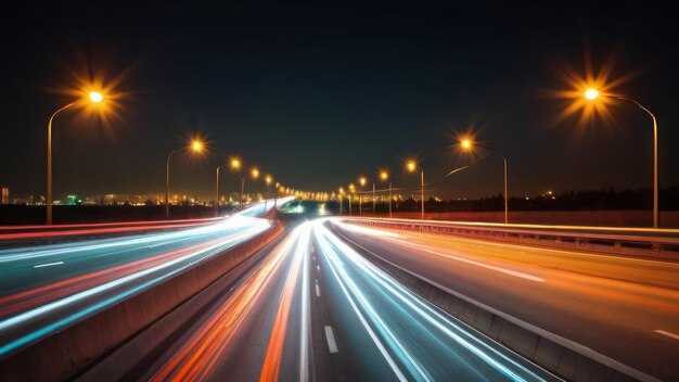 circulation sur l'autoroute la nuit