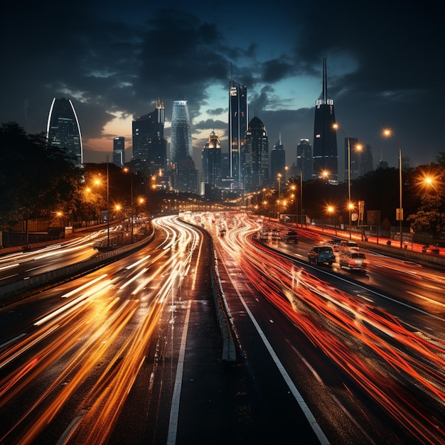 circulation sur autoroute la nuit