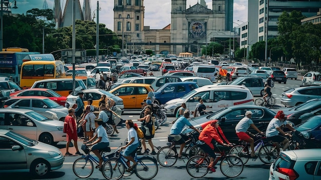 Photo la circulation dans la ville de curitiba