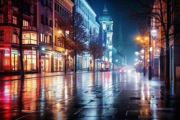 La circulation nocturne dans les rues de Londres