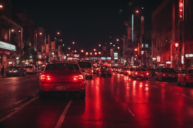 Photo circulation routière dans la ville de nuit