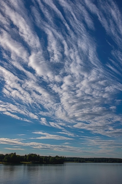 Cirrus vaporeux hauts dans l'atmosphère créés avec l'IA générative