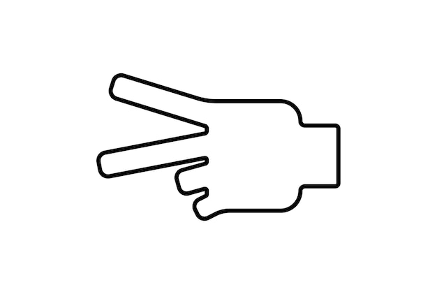 Photo ciseaux main icône geste ligne symbole application web signe