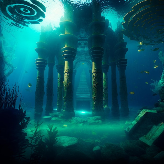 La cité perdue sous-marine Atlantis et ses ruines