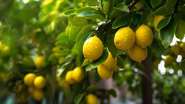 Un citron sur un arbre