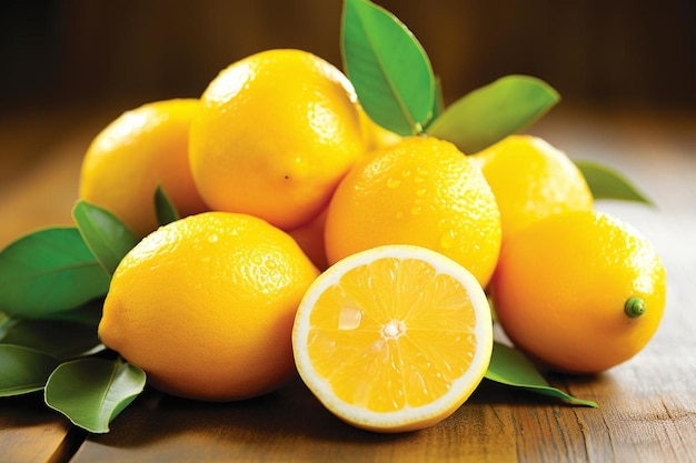 Le citron au soleil, le délice, l'agrumes mûrs et juteux, la meilleure photographie de citron