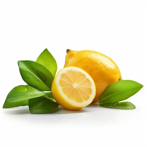 un citron et un citron sur un fond blanc