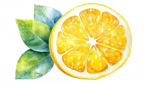citron dans un style aquarelle Illustration manuscrite mignonne avec des éclaboussures de raisin et d'aquarelle