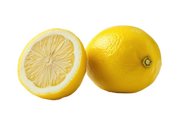 Citron entier et moitié tranchée