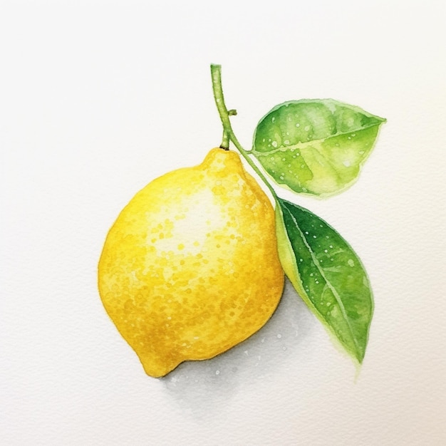 Un citron avec une feuille verte dessus