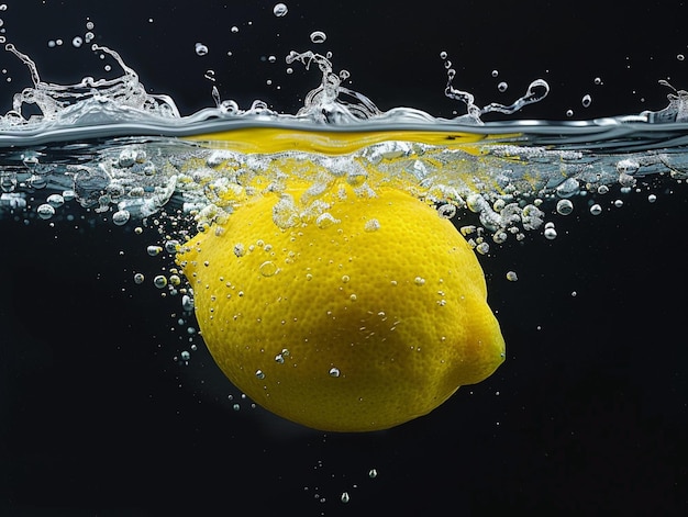 un citron flotte dans l'eau
