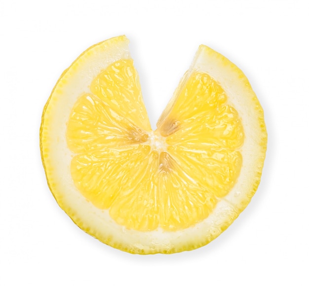 Photo citron isolé sur blanc avec un tracé de détourage