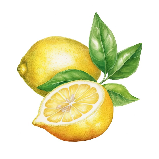 Citron jaune aquarelle Illustration AI GenerativexA