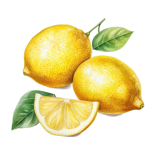 Citron jaune aquarelle Illustration AI GenerativexA