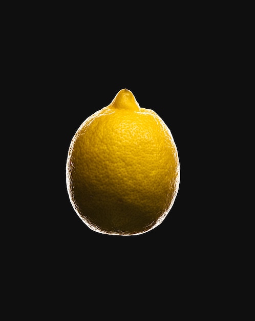 citron jaune isolé sur fond noir