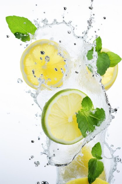 Citron avec de la menthe et un peu d'eau.