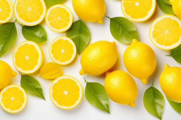 Le citron rafraîchissant sur le blanc brillant La meilleure photographie d'image de citron