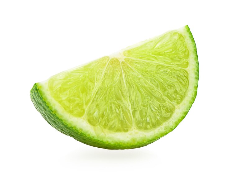 Citron vert sur fond blanc