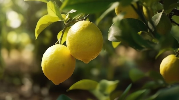 Citrons sur un arbre au soleil